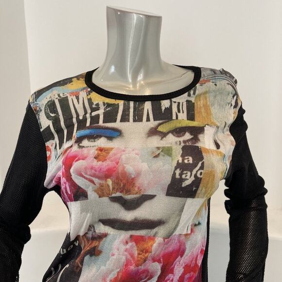 PINKO Print Pattern Top Long Sleeve Size L - Picture 5 of 13